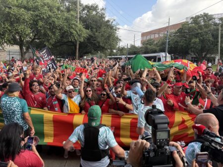 Thousands of Portugal, Uzbekistan fans march ahead of World Cup match in Houston, days after Dutch fan walk