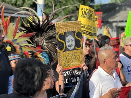Hundreds march in protest of fatal ICE shooting in Houston's Magnolia Park